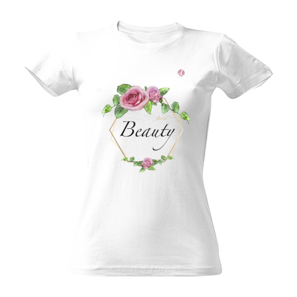 Tričko s potiskem Krása malovaných květů růže