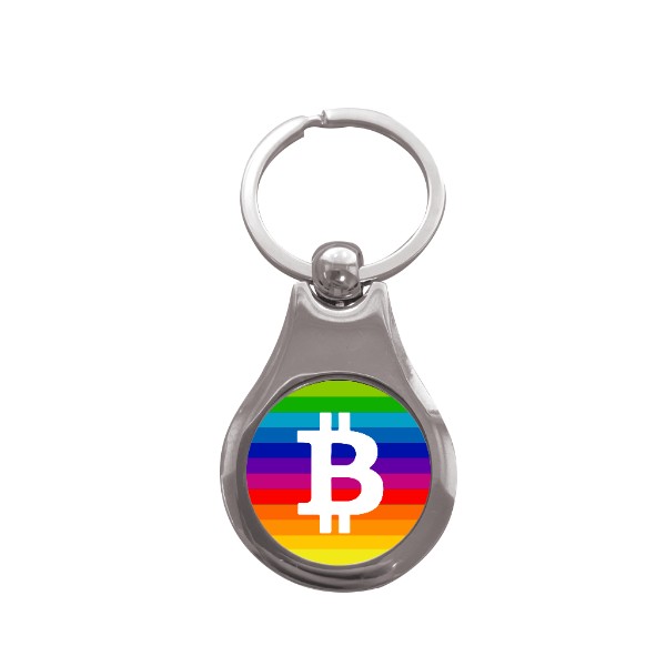 Bitcoin rainbow key ring